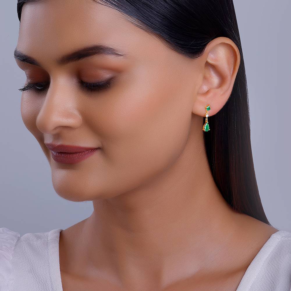 925 Silver Golden Grove Earrings| Drops To Gift Women & Girls : ER02940