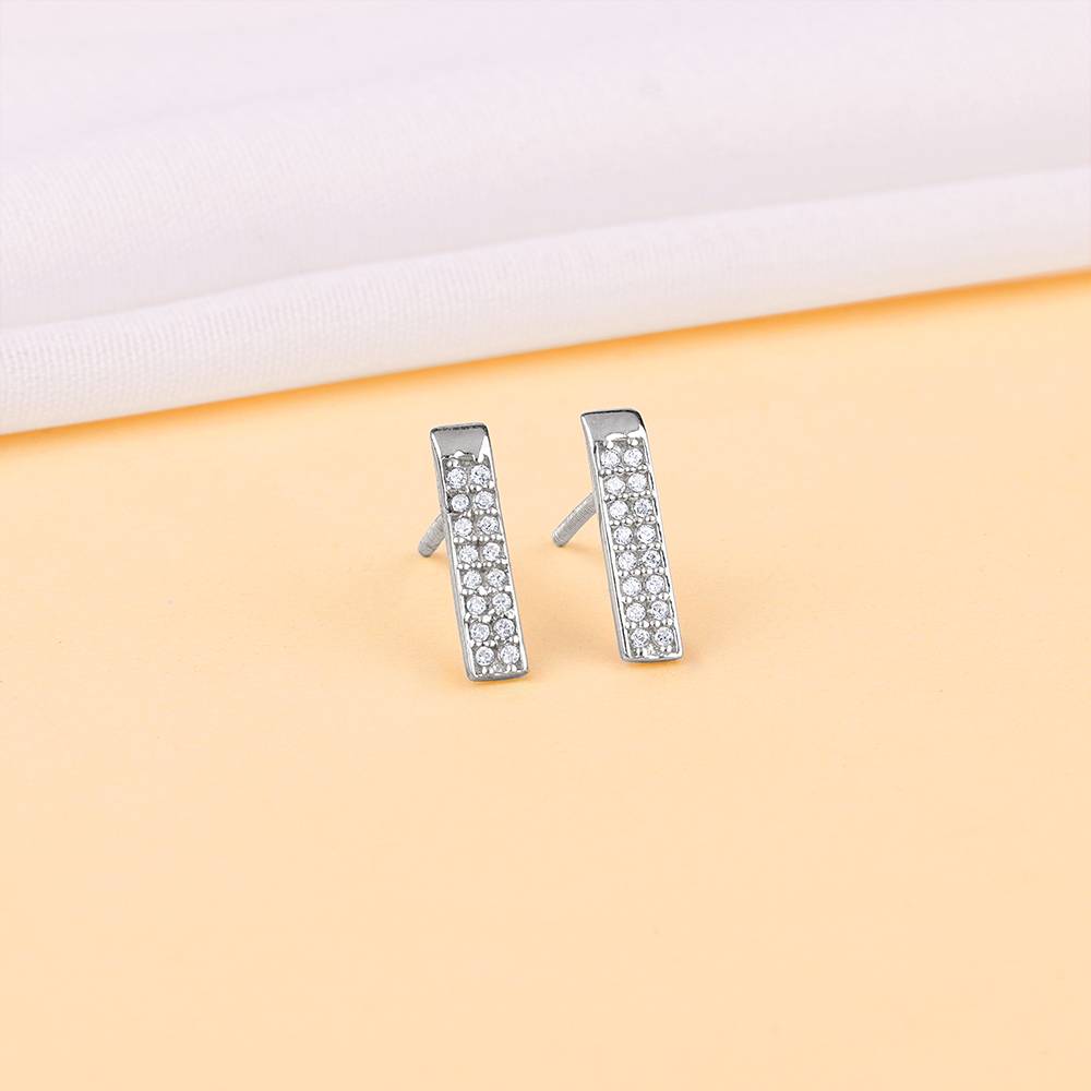 925 Silver Stellar Bar Earrings : ER02945