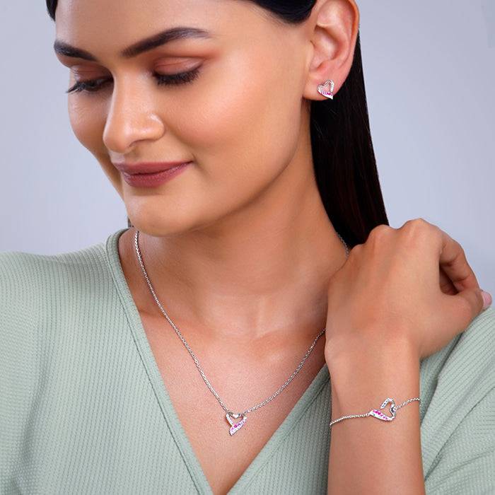 Giva 925 Silver Ombre Heart Set Of Three | Gifts For Women And Girls | With Certificate Of Authenticit : ER02952PD02668BR01139