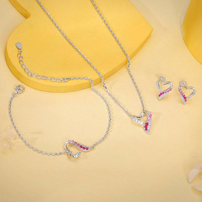 Giva 925 Silver Ombre Heart Set Of Three | Gifts For Women And Girls | With Certificate Of Authenticit : ER02952PD02668BR01139