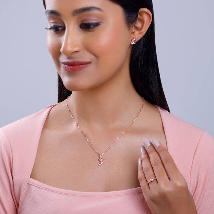 Giva 925 Silver Rose Gold Cherished Sparkle Set Of 3 : ER02956PD02672R01942