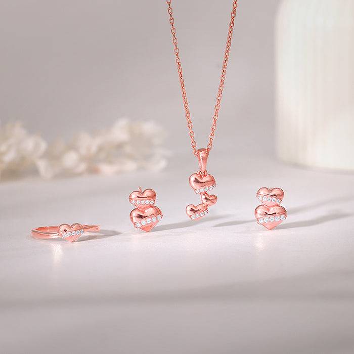 Giva 925 Silver Rose Gold Cherished Sparkle Set Of Giva 925
