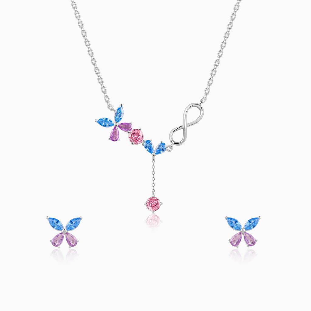 Giva 925 Silver Blue Butterfly Set | Gifts For Women And Girls | With Certificate Of Authenticity And 925 Sta : ER02961PD02678