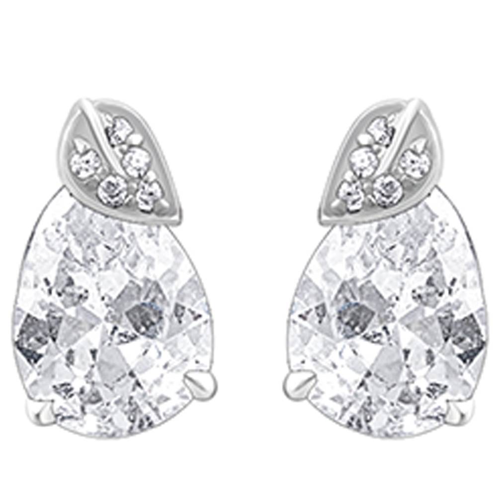 925 Silver Leafy Teardrop Earrings : ER02973