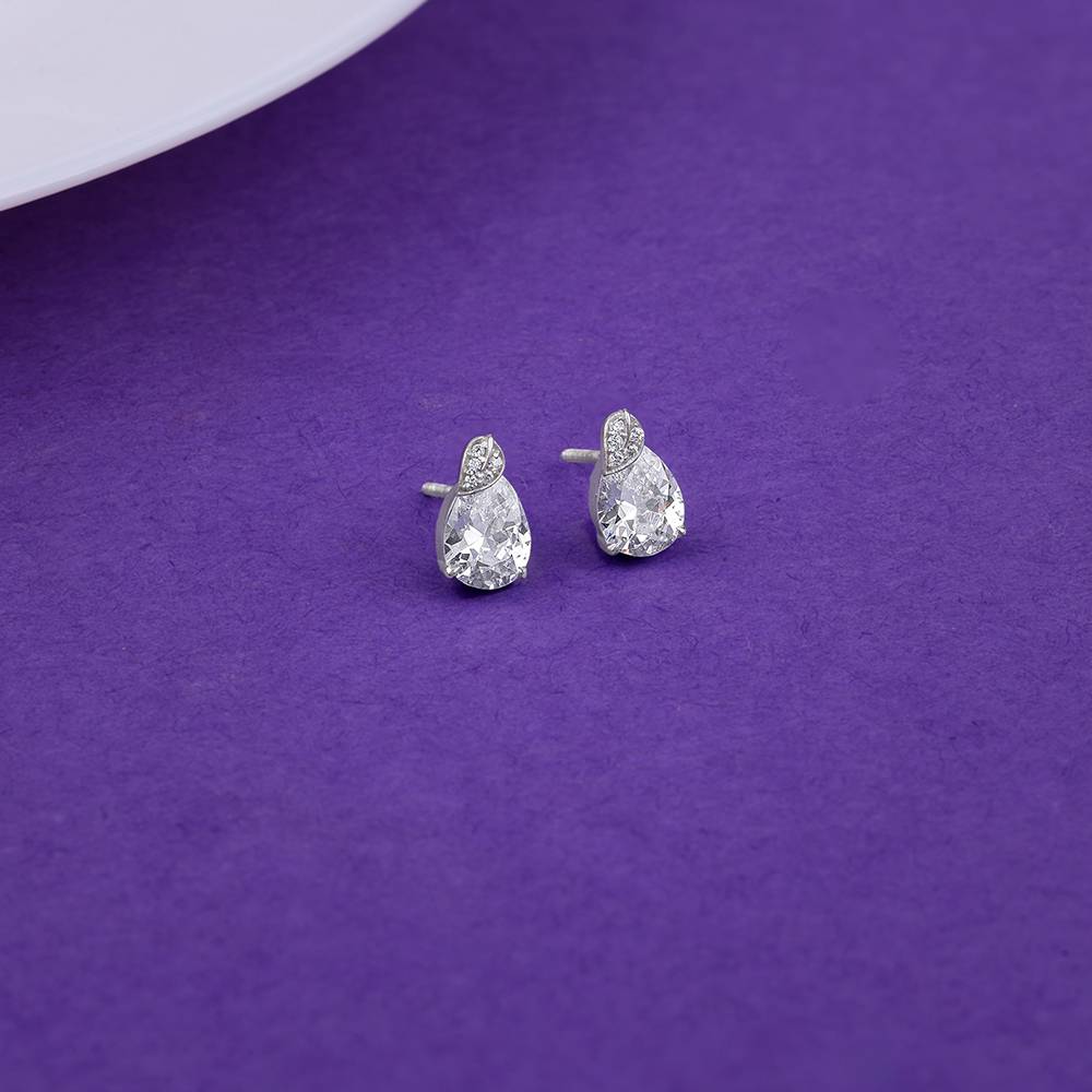 925 Silver Leafy Teardrop Earrings : ER02973