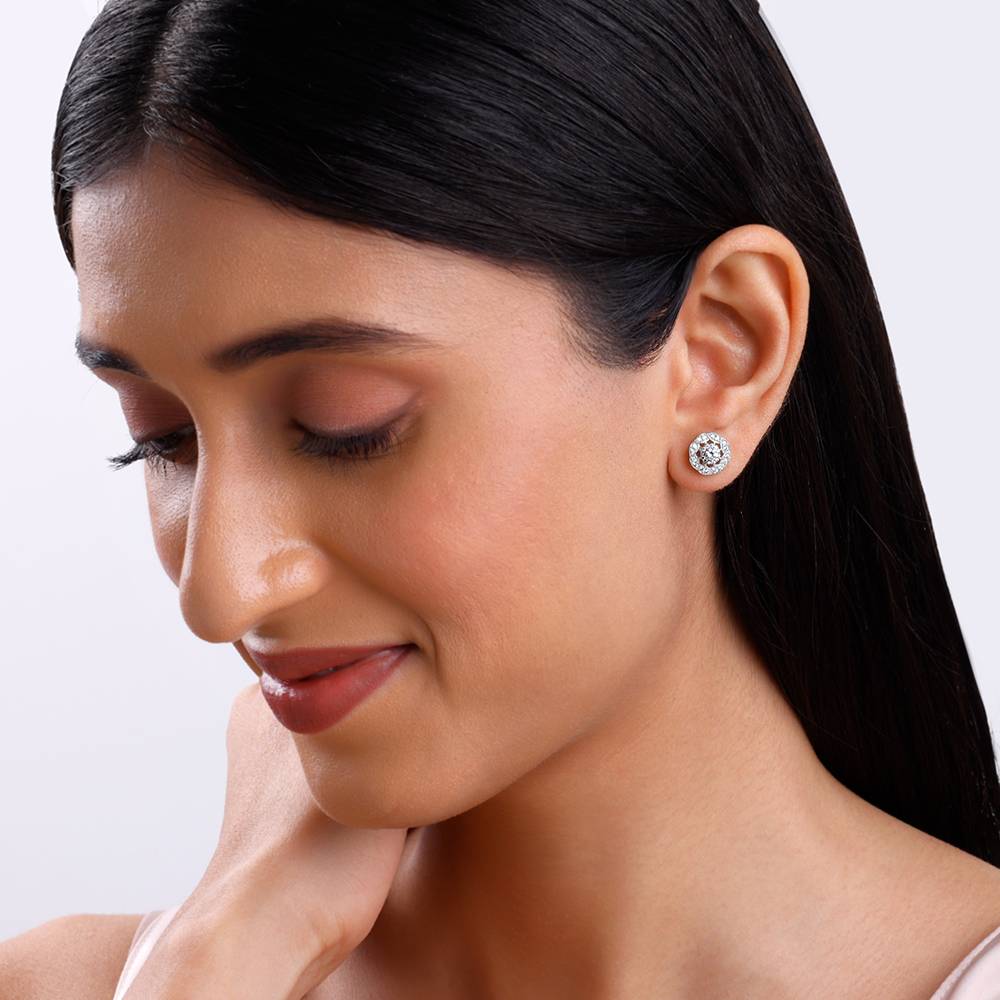 925 Silver Dahlia Bloom Earrings : ER02974