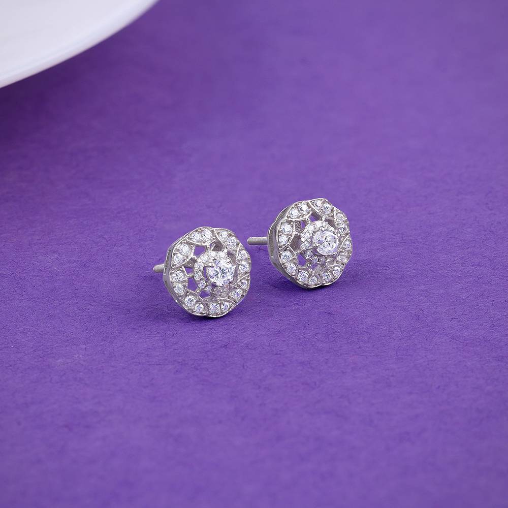 925 Silver Dahlia Bloom Earrings : ER02974