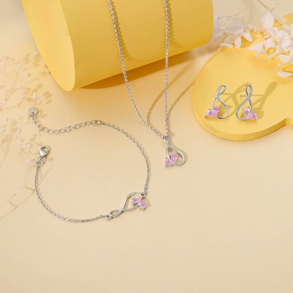 925 Silver Blush Of Infinity Set : ER02990PD02723BR01151
