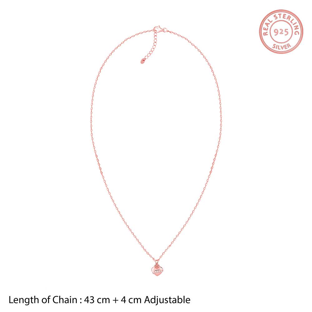 925 Silver Rose Gold Locket Love Set : ER02991PD02746