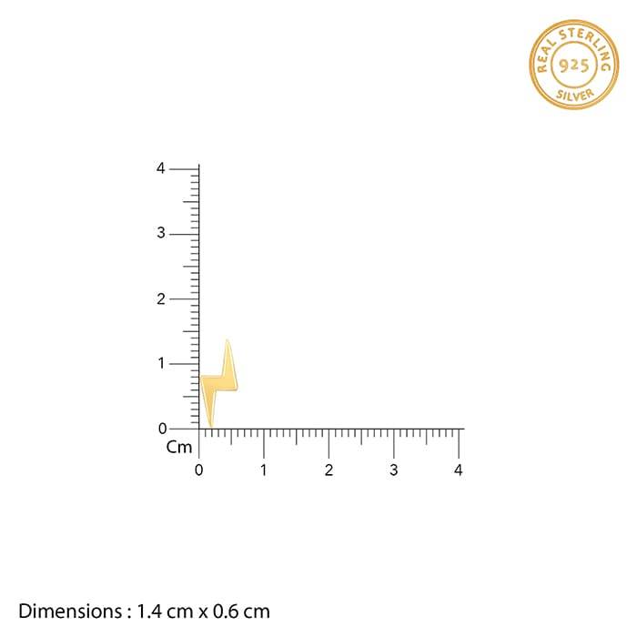 Golden Lightning Bolt Stud Earrings : ER0299