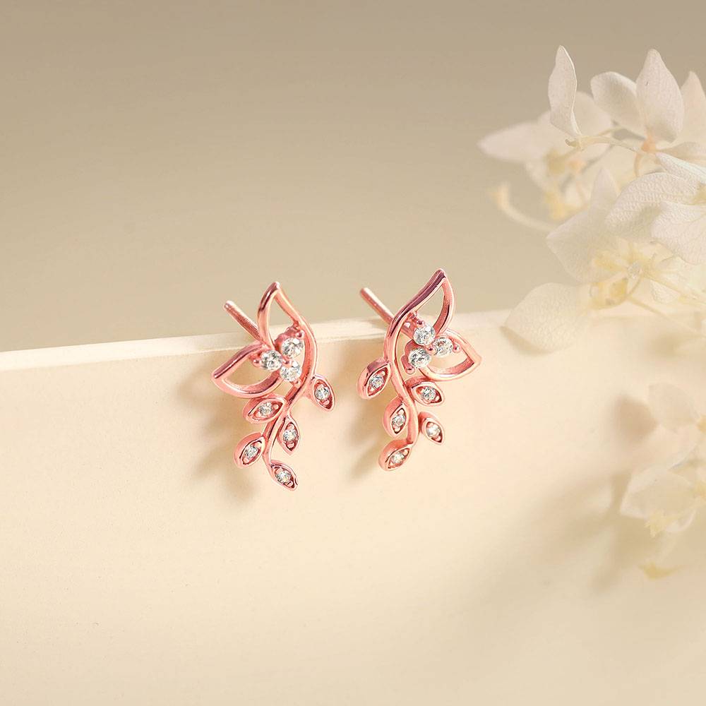 Giva 925 Silver Rose Gold Glittering Earrings : ER03026