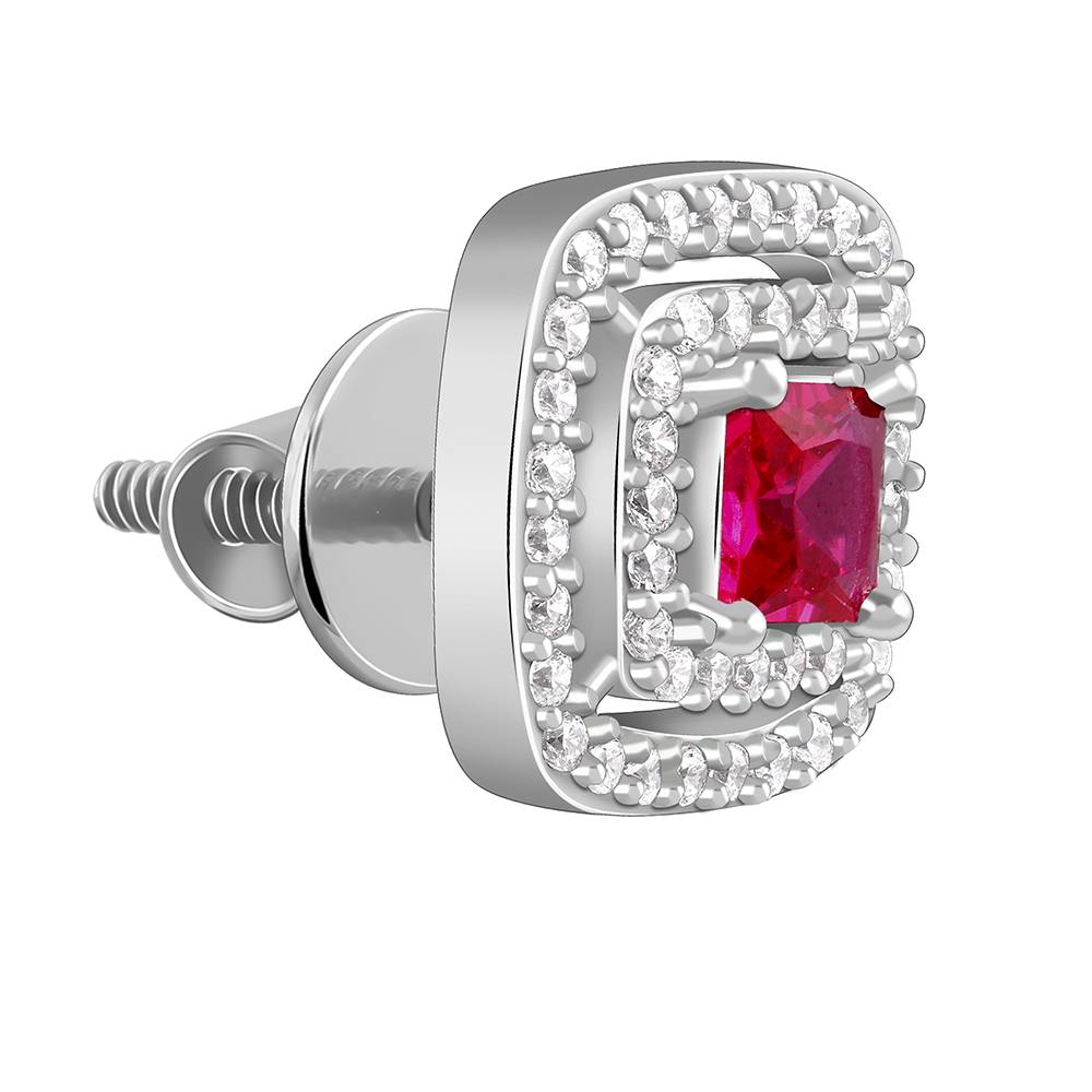 925 Silver Ruby Elegance Earrings : ER03055