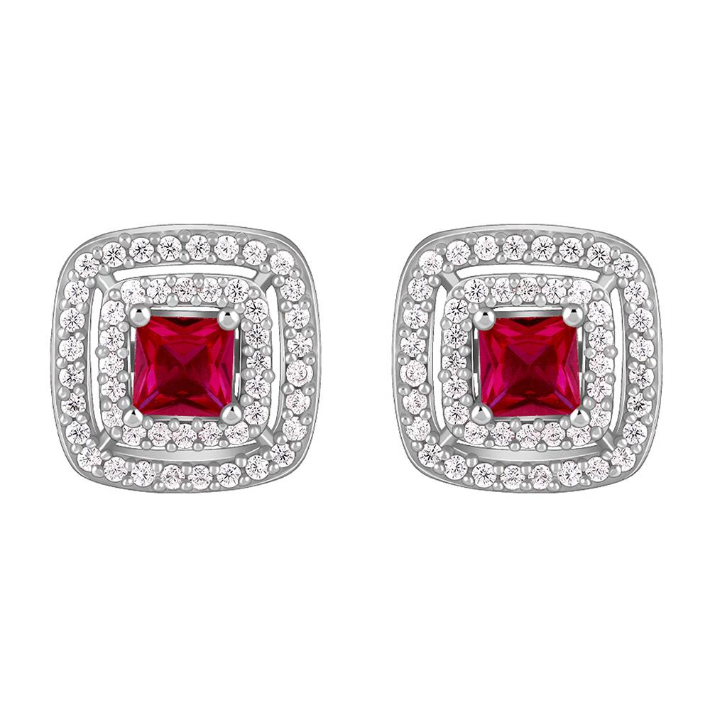 925 Silver Ruby Elegance Earrings : ER03055