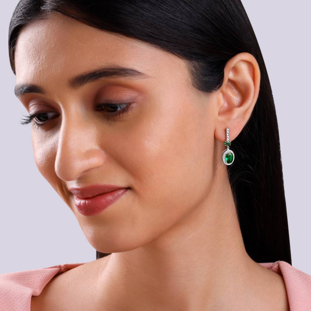 925 Silver Verdant Whisper Drop Earrings : ER03057