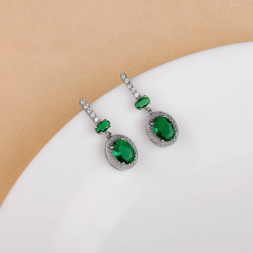 925 Silver Verdant Whisper Drop Earrings : ER03057