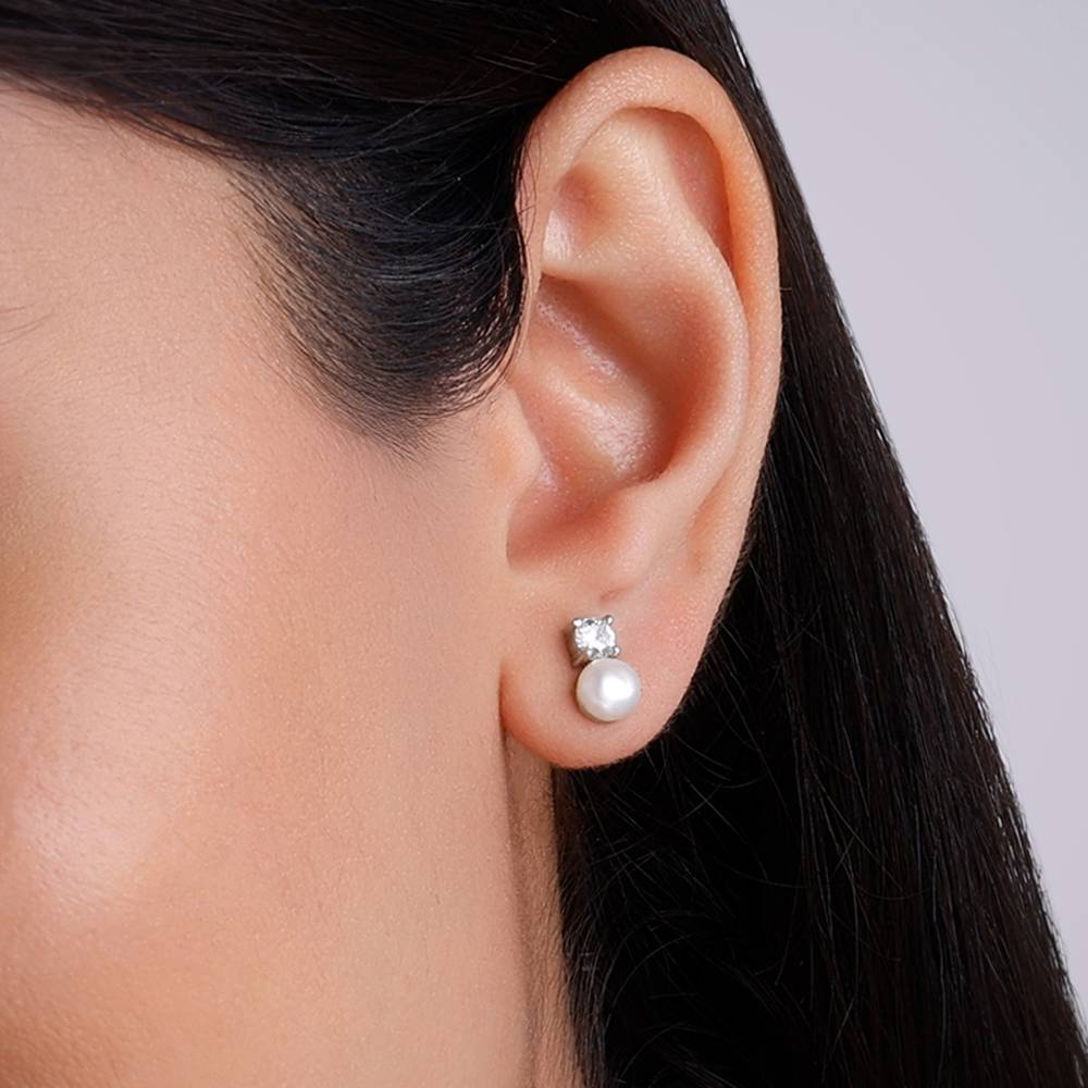 925 Silver Precious Pearl Earrings : ER03058