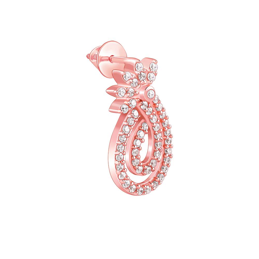 925 Silver Rose Gold Pure Elegance Earrings : ER03062