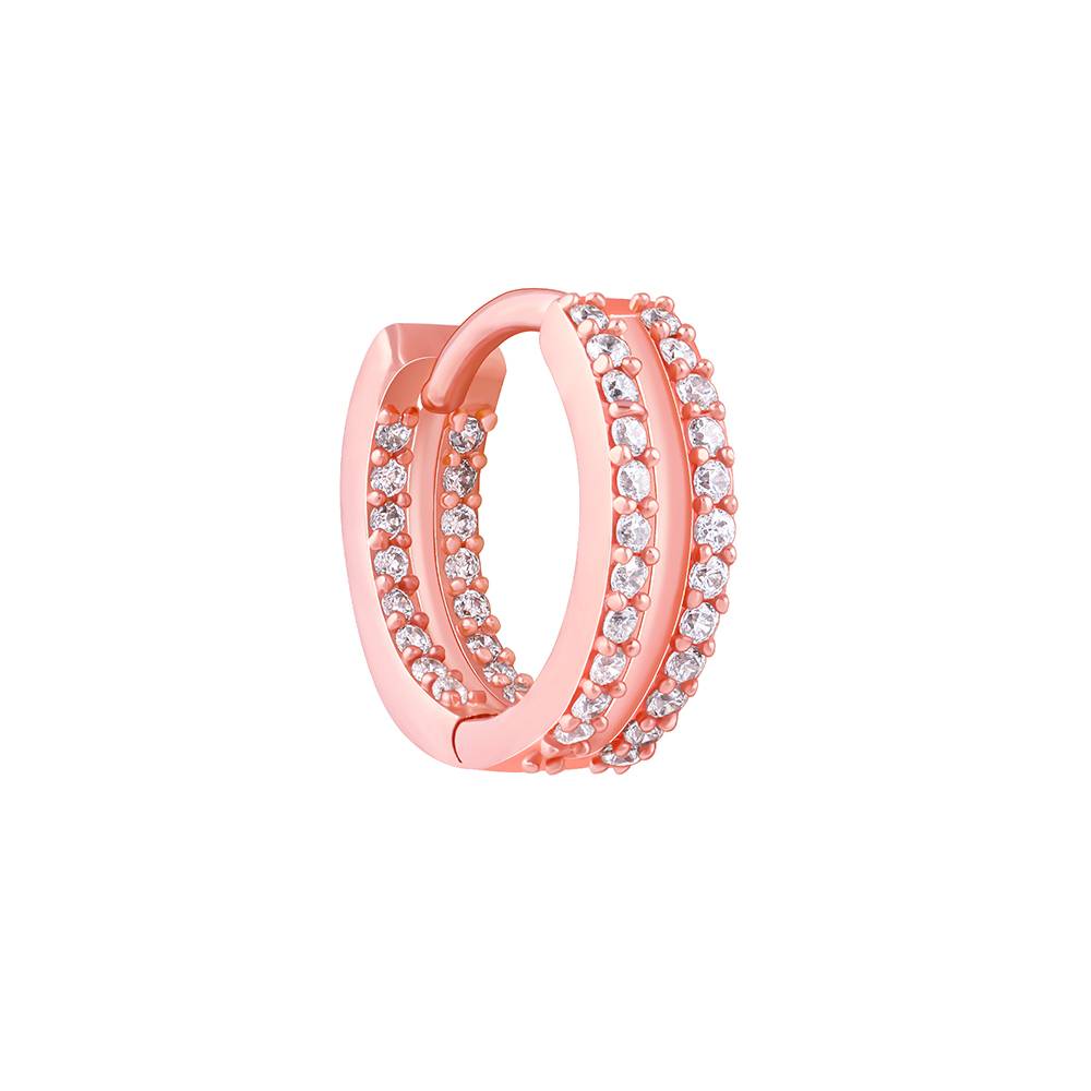 925 Silver Rose Gold Flaunted Hoop Earrings : ER03063