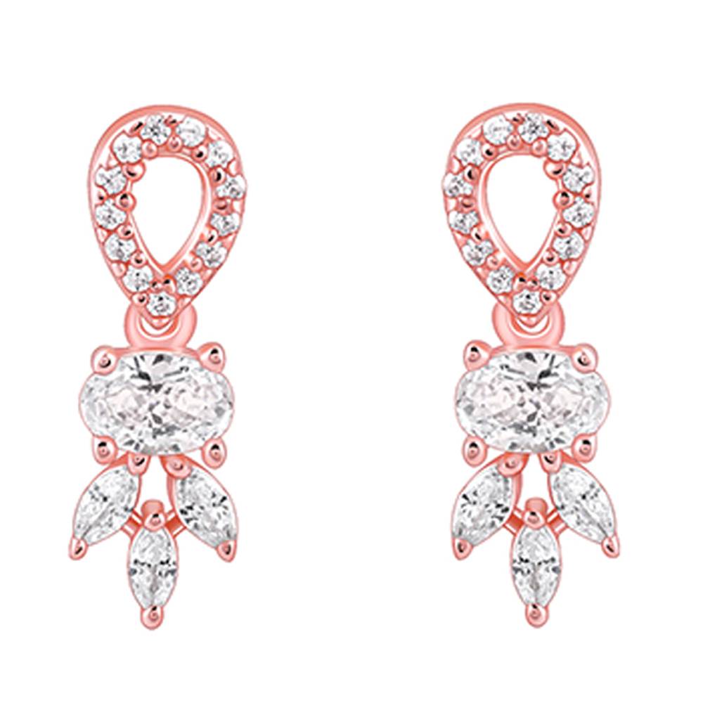 925 Silver Rose Gold Petalo Earrings : ER03071