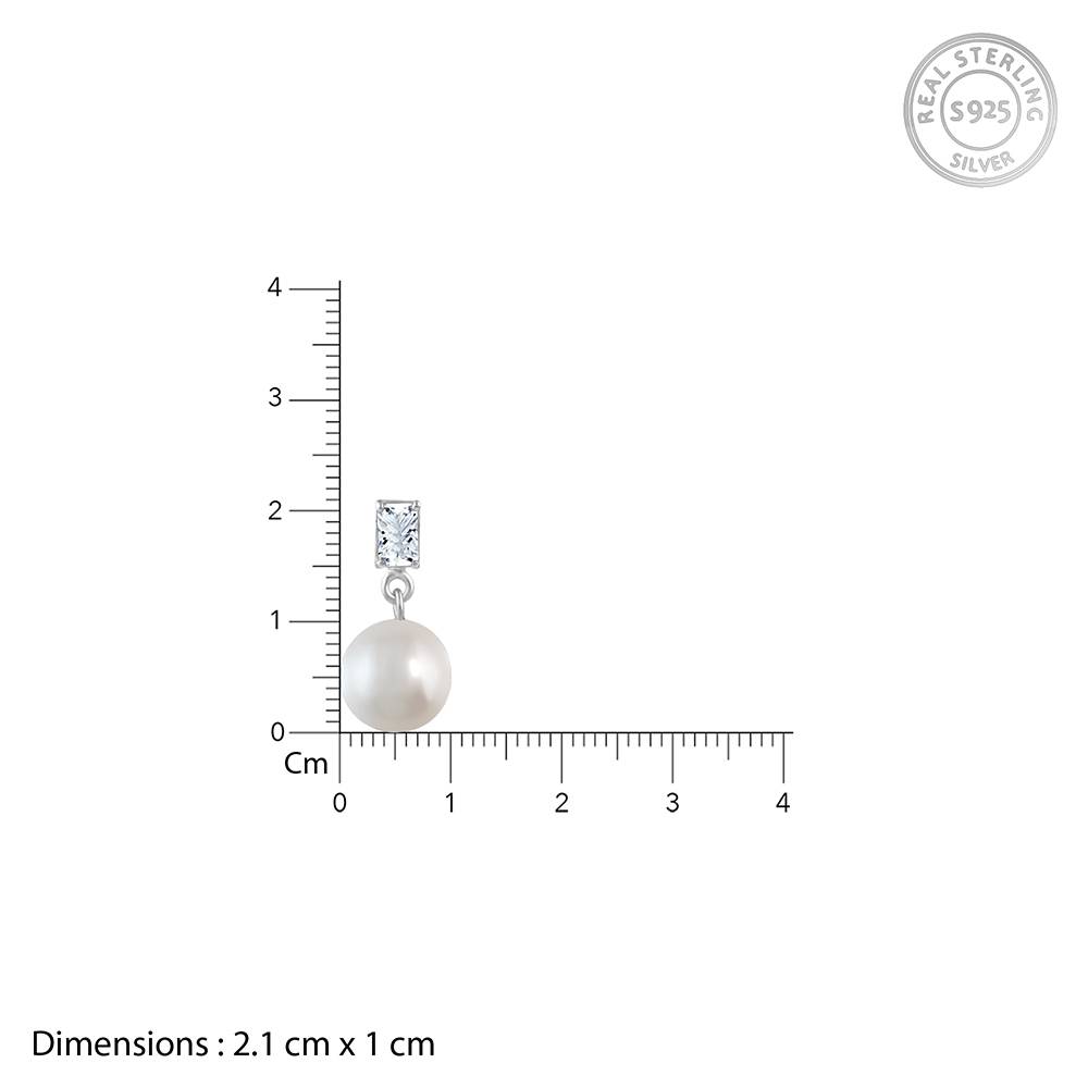 925 Silver Shining Pearl Earrings : ER03072