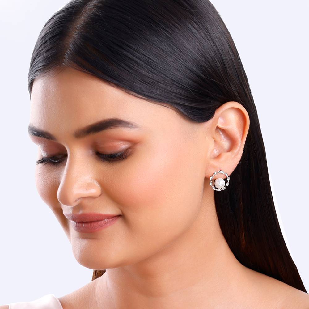 Giva 925 Silver Celebration Pearl Stud Earrings : ER03073