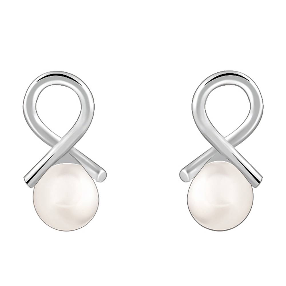 Giva 925 Silver Infinity Pearl Stud Earrings : ER03074