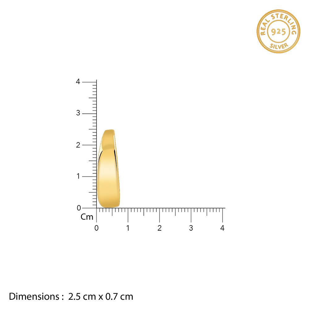 925 Silver Golden Belle J Stud Earrings : ER03076