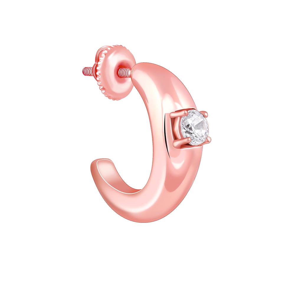 925 Silver Rose Gold Blush Affair J Stud Earrings : ER03077