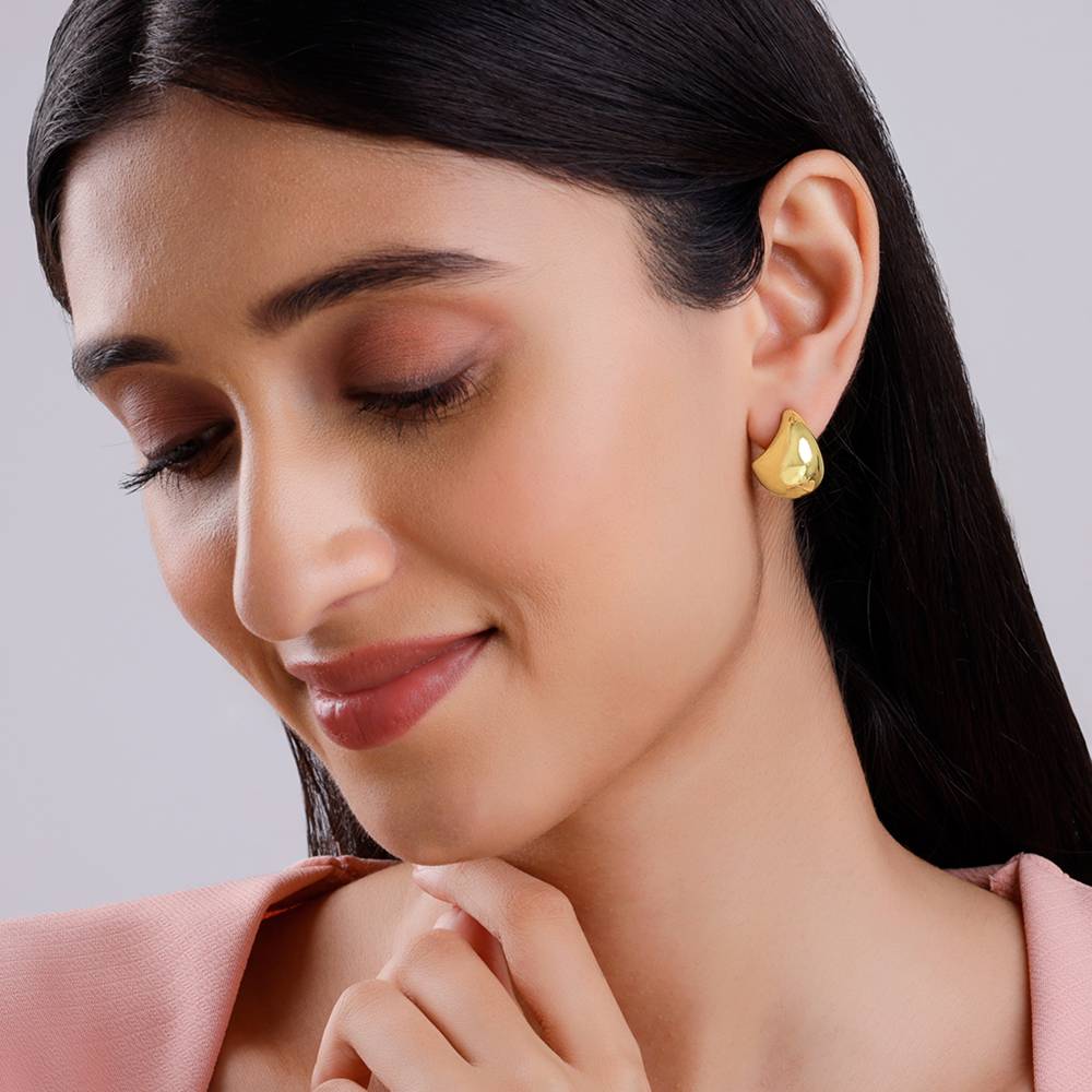 925 Silver Golden Glam Girl Earrings : ER03079