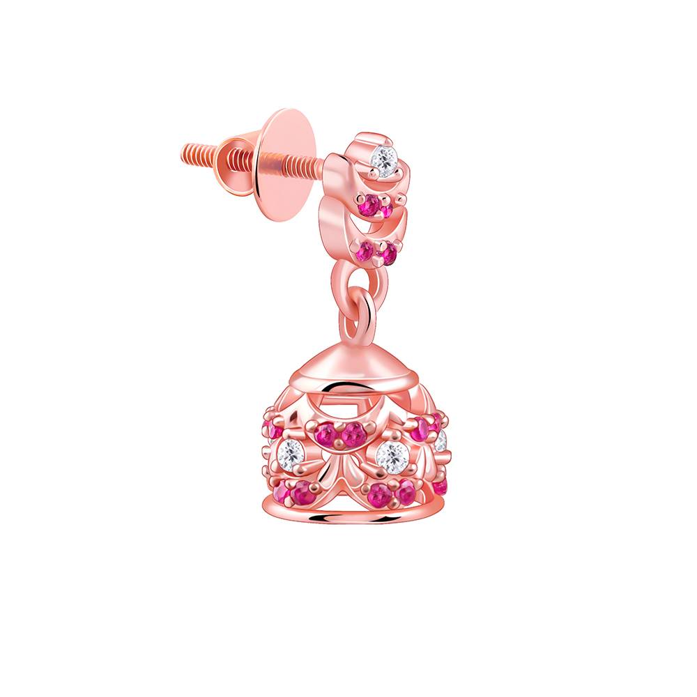 925 Silver Rose Gold Urvashi Jhumki : ER03083