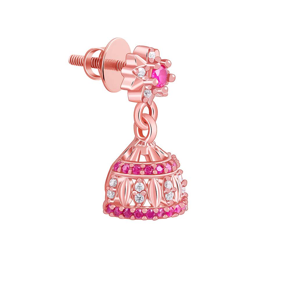925 Silver Rose Gold Kosala Jhumki : ER03084