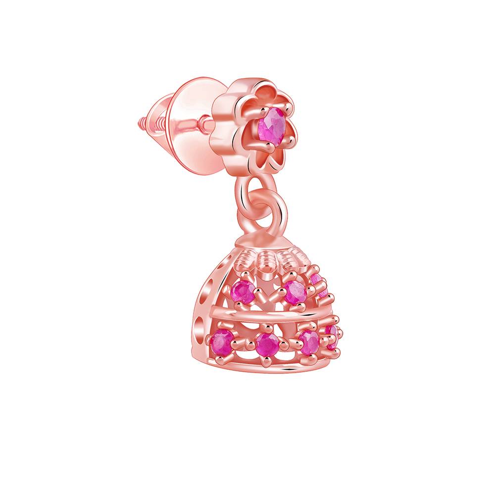 925 Silver Rose Gold Kanchi Jhumki : ER03085