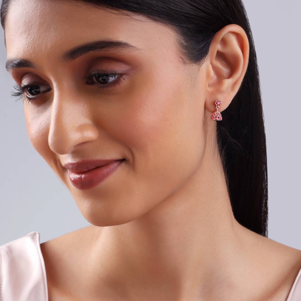 925 Silver Rose Gold Kanchi Jhumki : ER03085