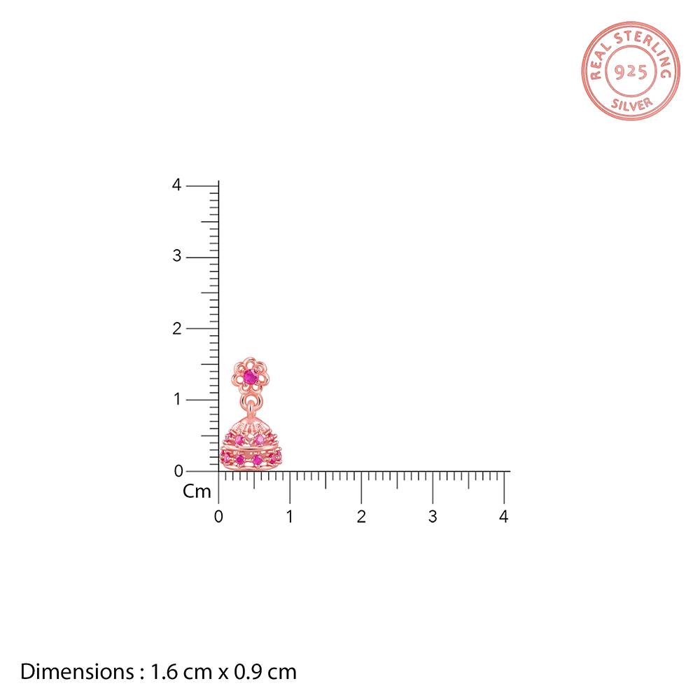 925 Silver Rose Gold Kanchi Jhumki : ER03085