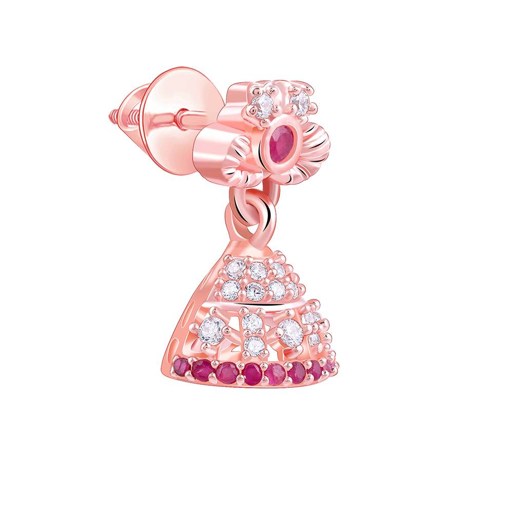 925 Silver Rose Gold Vaishali Jhumki : ER03086