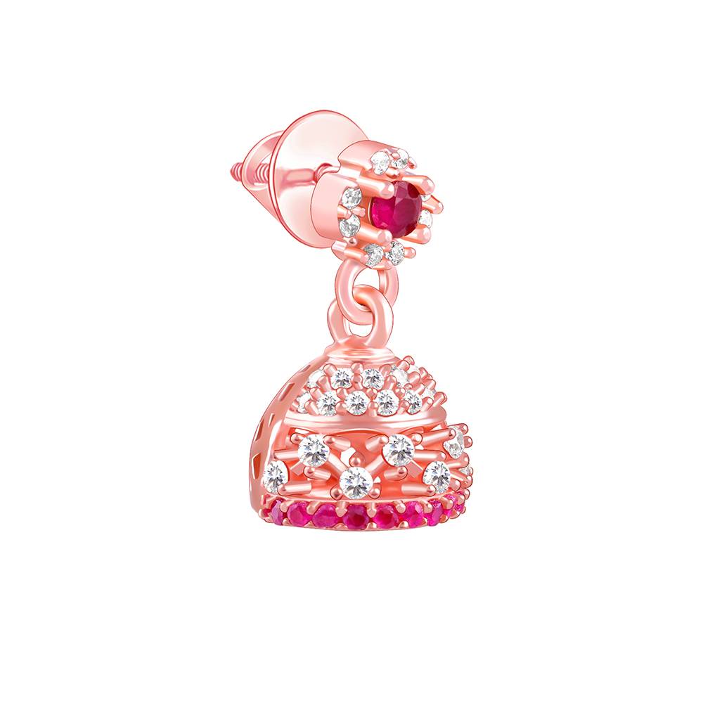 925 Silver Rose Gold Kamla Jhumki : ER03087