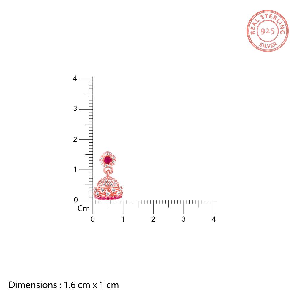925 Silver Rose Gold Kamla Jhumki : ER03087