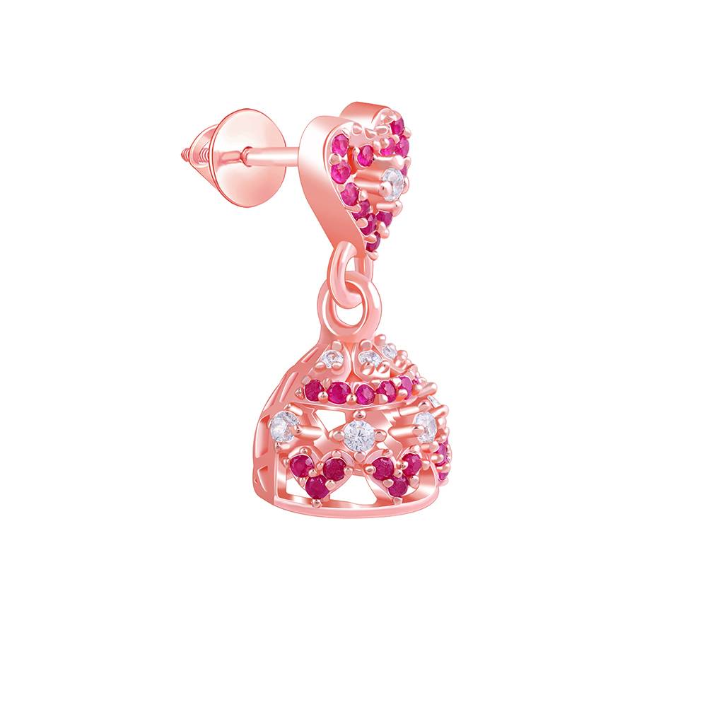 925 Silver Rose Gold Kalpi Jhumki : ER03088