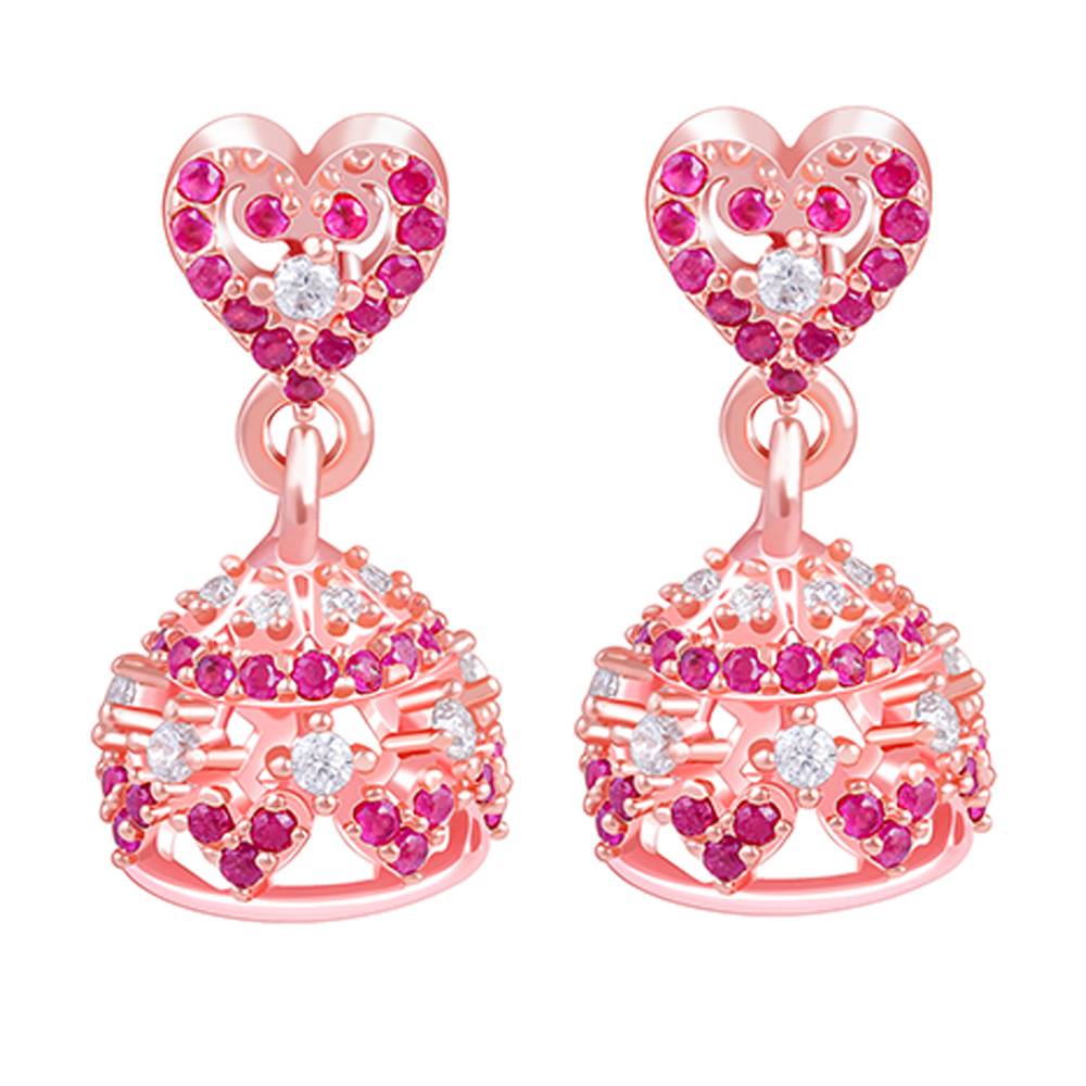 925 Silver Rose Gold Kalpi Jhumki : ER03088