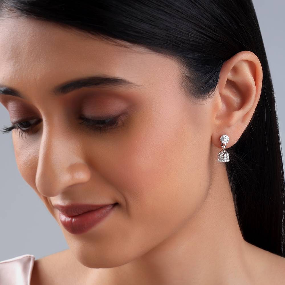 925 Silver Magadha Jhumki : ER03089
