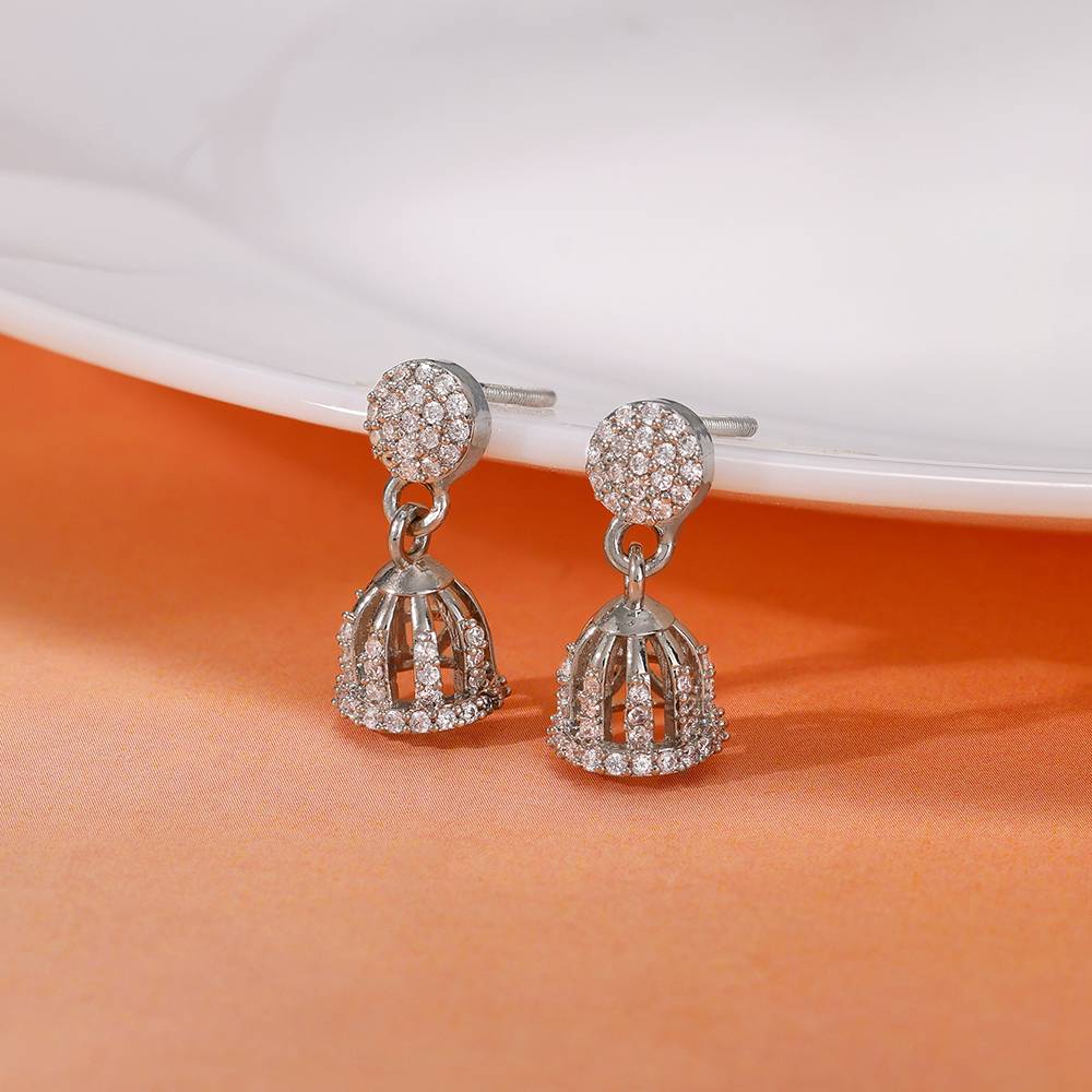 925 Silver Magadha Jhumki : ER03089