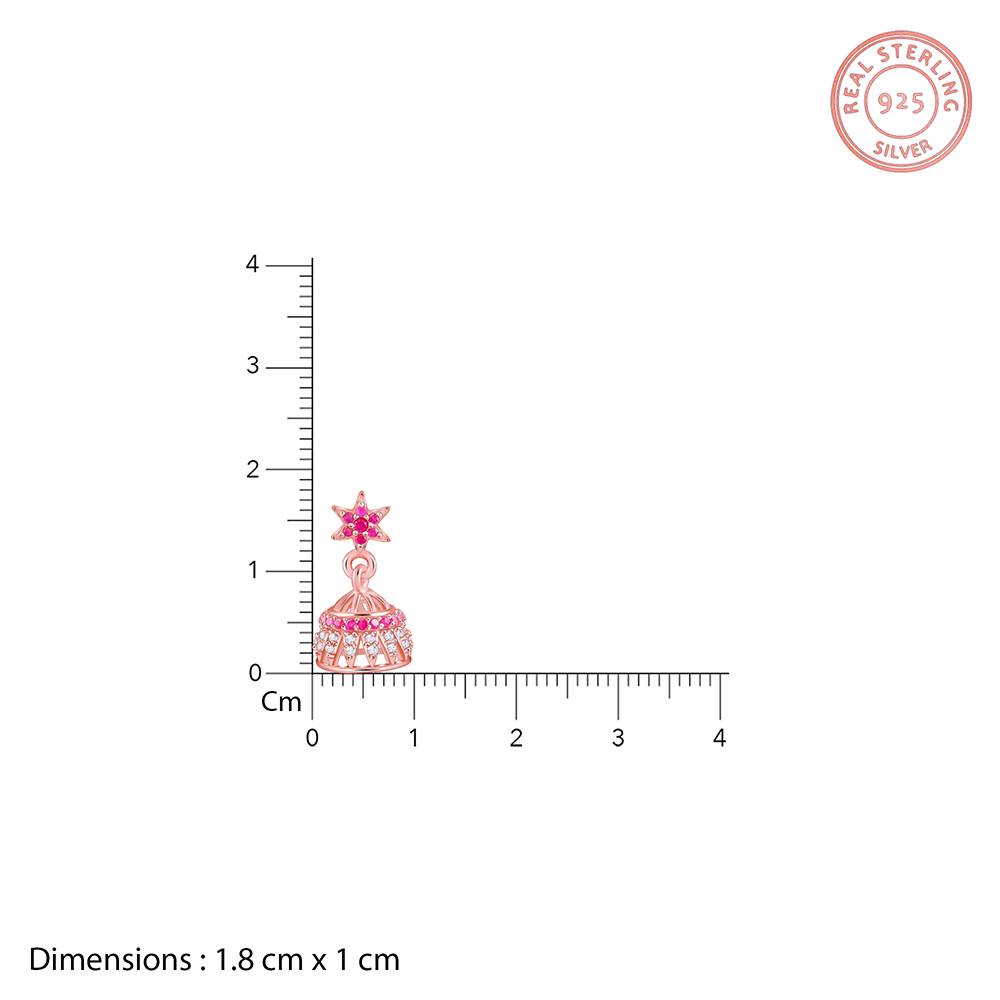 925 Silver Rose Gold Sumitra Jhumki : ER03092