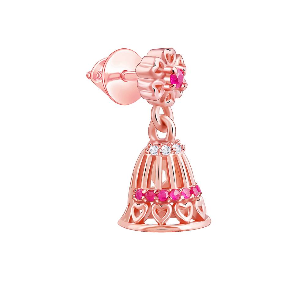 925 Silver Rose Gold Ahilya Jhumki : ER03095
