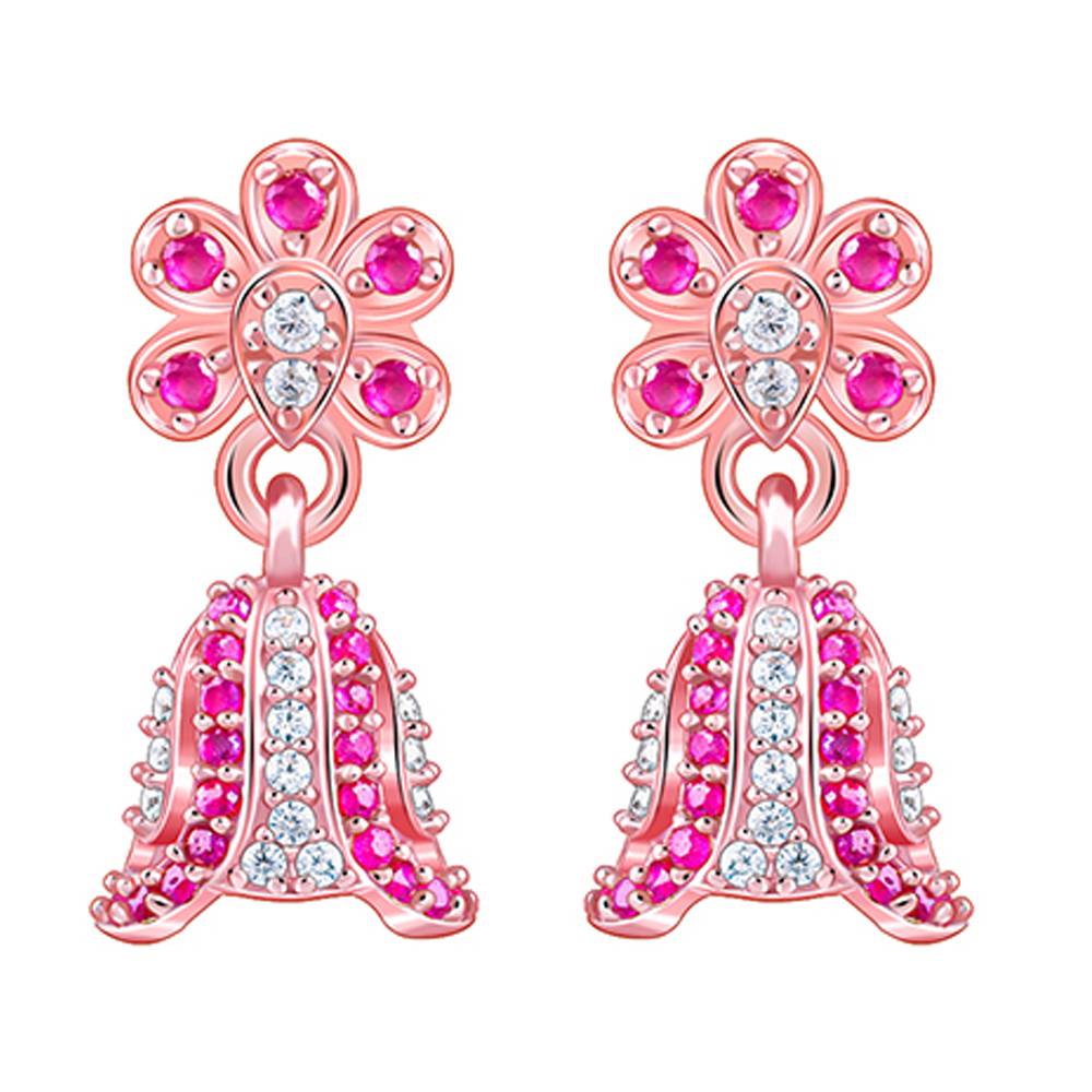 925 Silver Rose Gold Kalinga Jhumki : ER03098