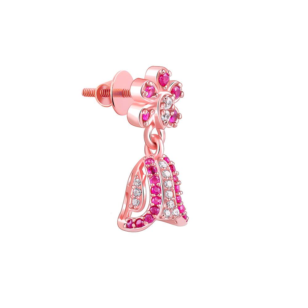 925 Silver Rose Gold Kalinga Jhumki : ER03098