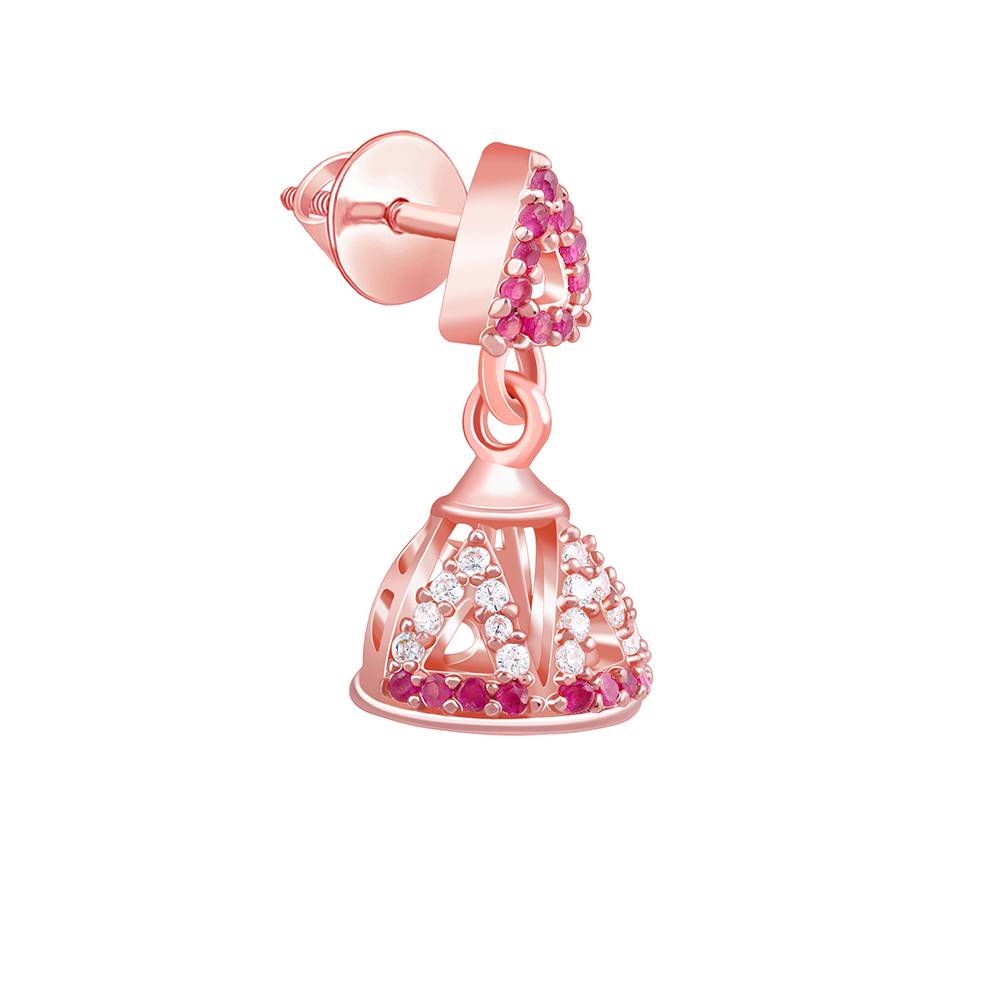 925 Silver Rose Gold Hansini Jhumki : ER03100