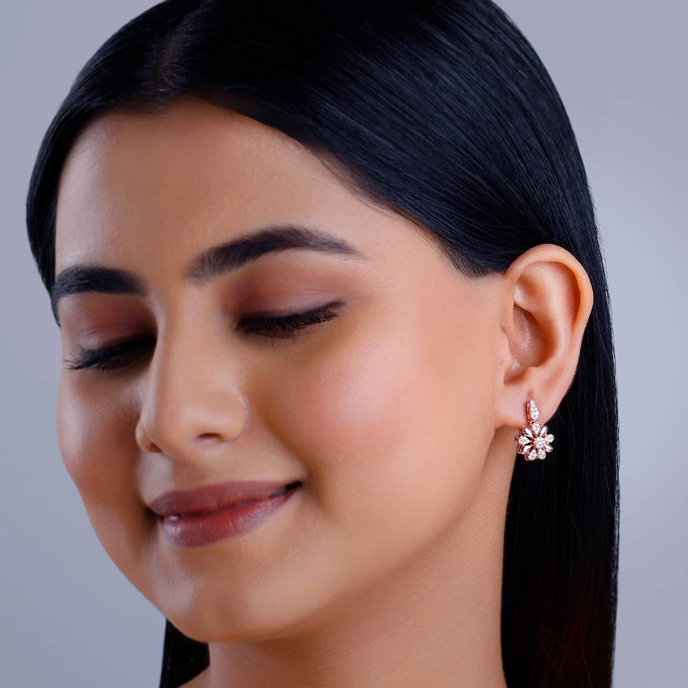 Giva 925 Silver Rose Gold Chloris Dangler Earrings : ER03107