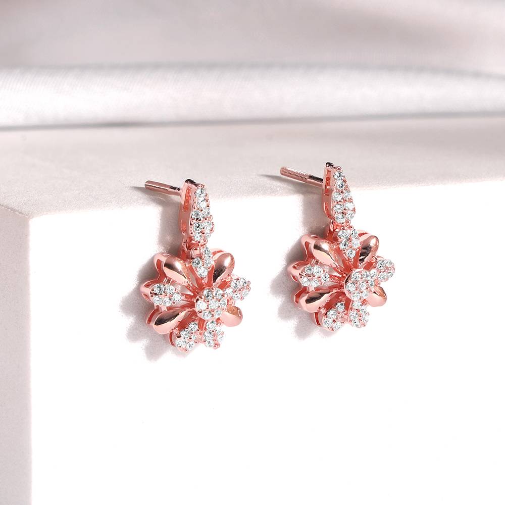 Giva 925 Silver Rose Gold Chloris Dangler Earrings : ER03107