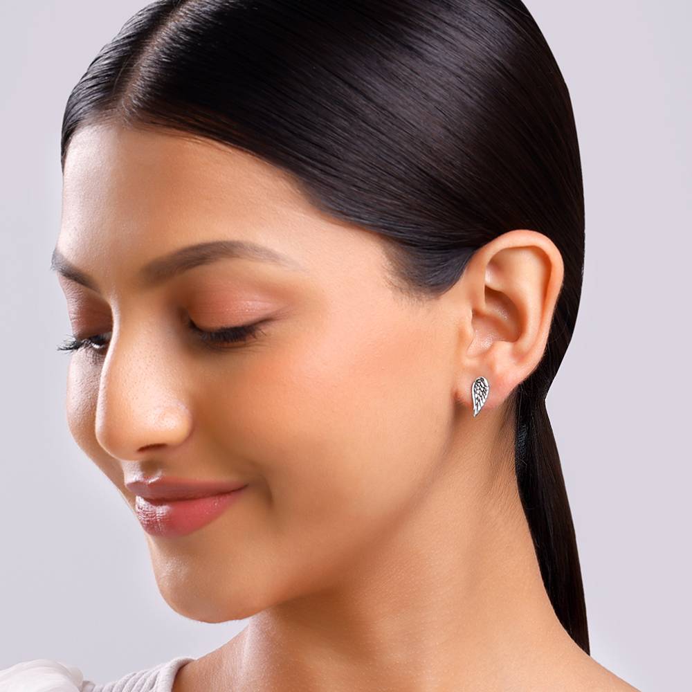 Giva 925 Oxidised Silver Feather Earrings : ER03114