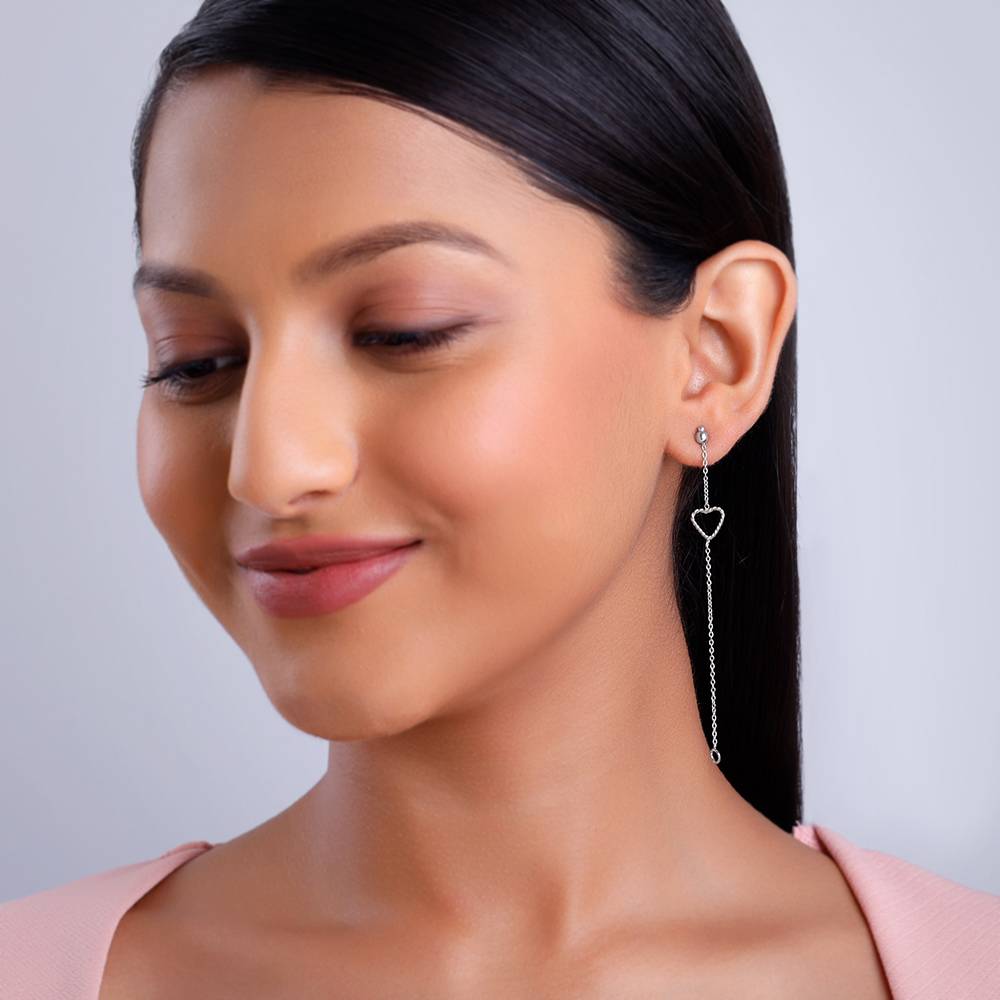 925 Silver Trendy Love Earrings : ER03116
